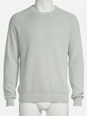 Hugo Boss Men's Green Rib-Knit Crewneck Long Sleeve Spiece Sweater Size S